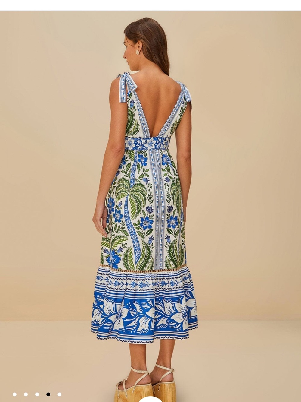 Farm Rio Off-White Tropicance Midi Dress size small EUC - Picture 3 of 9